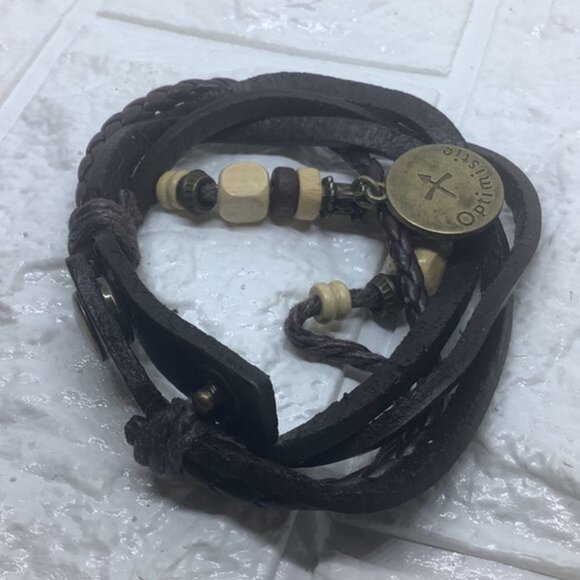 Multi Layer Braided Faux Leather Unisex Bracelet - Sagittarius - Picture 7 of 7